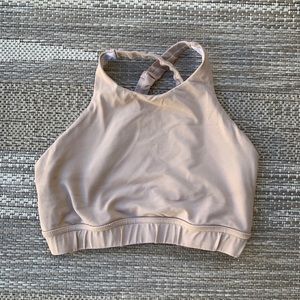 VullSport High Neck Sports Bra in Nude